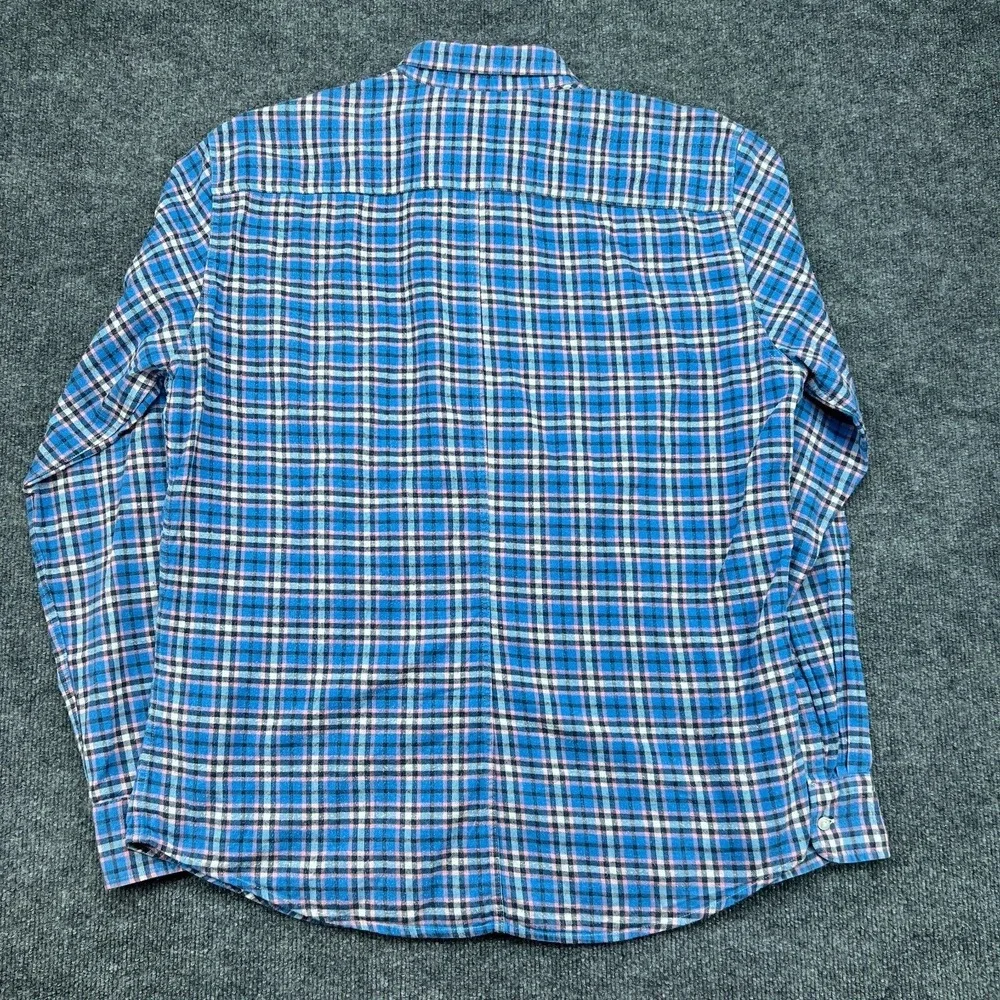 Frank & Eileen Paul Blue Plaid Long Sleeve Cotton Button Up Shirt USA Mens Sz L - Picture 7 of 9
